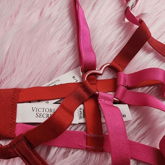 💖 NWT Victoria’s Secret Very Sexy Low Cut Demi Bra Red Pink Large #7279 💖 - Picture 5 of 8
